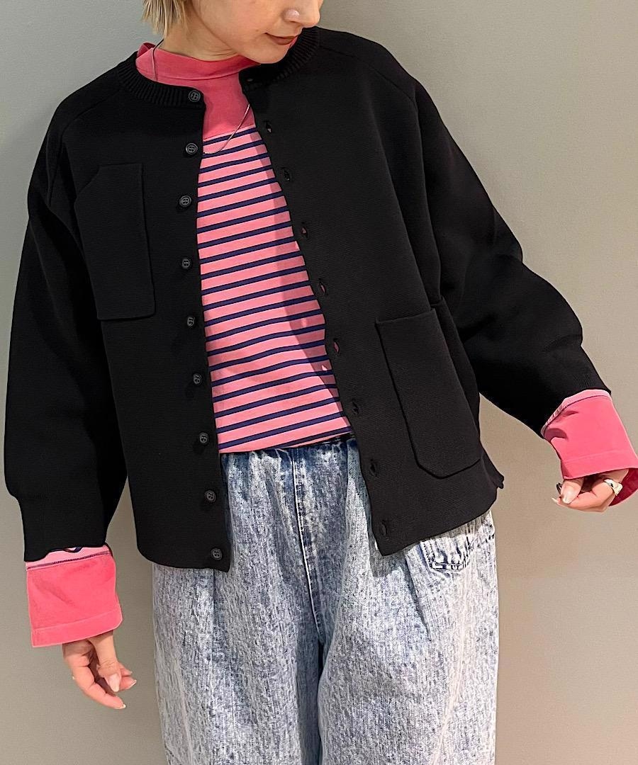 コットンミラノリブ　カーディガン（９分袖） 詳細写真1