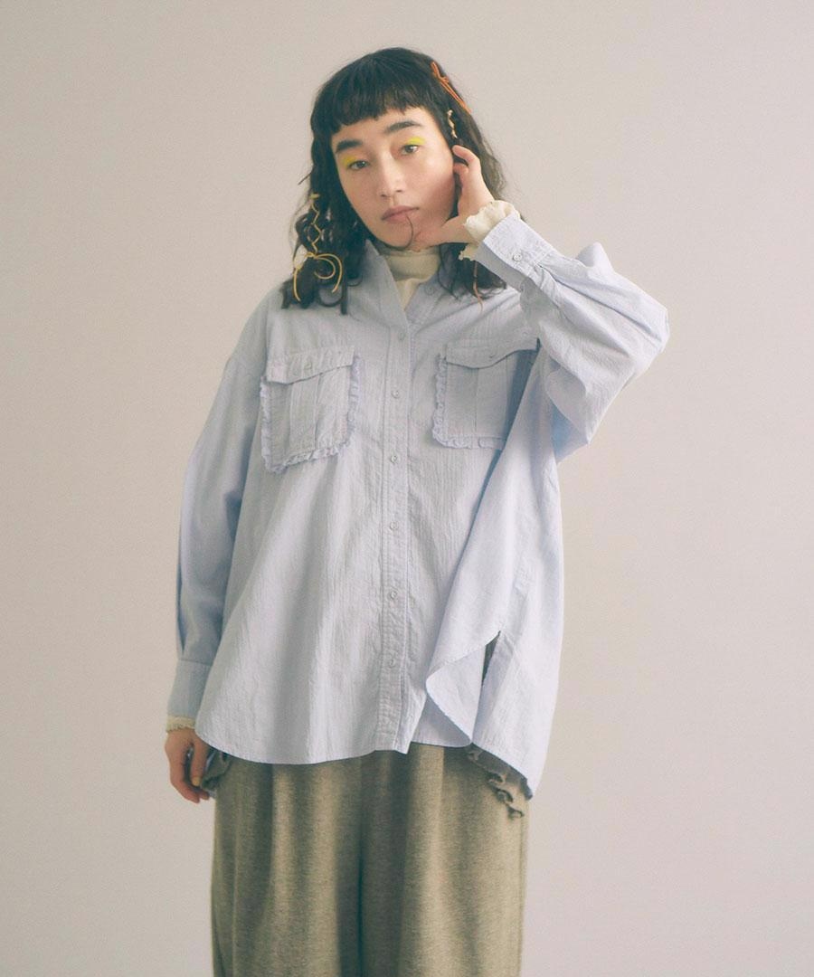 tumugu: ふわふわコットン　チュニックシャツ